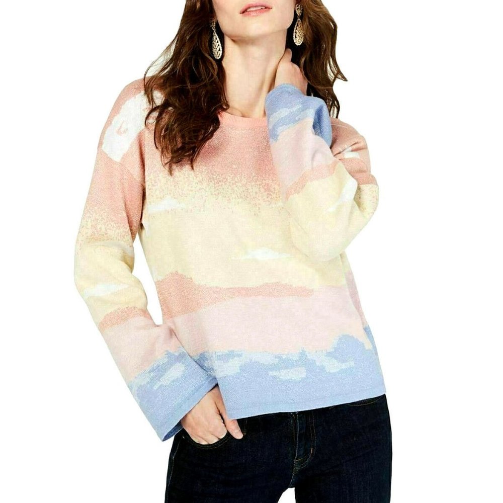 INC Peach Delight Ombre Summer Sweater Large